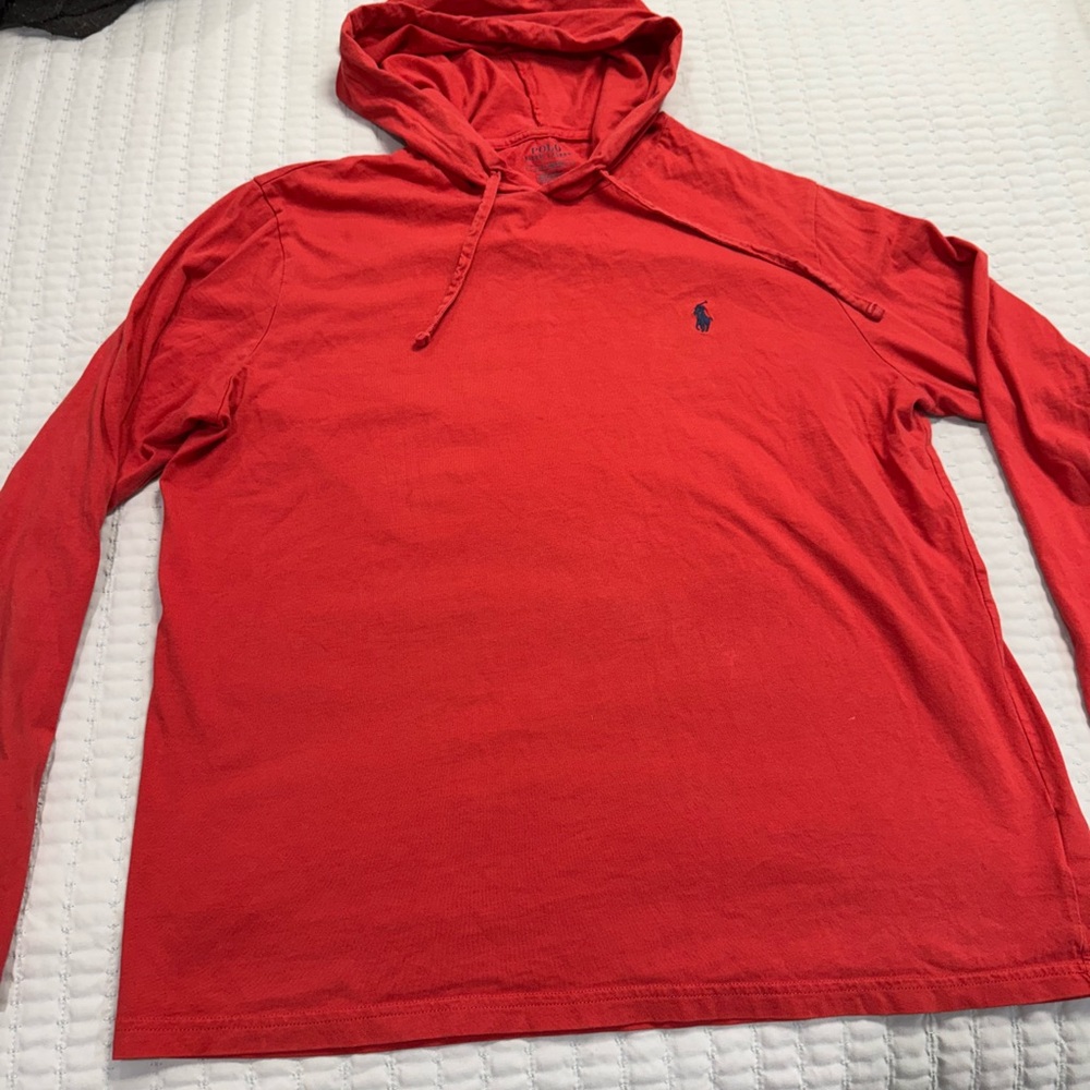 Polo by Ralph Lauren Men's Red Hoodie L/S T-Shirt